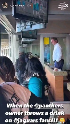 #Panthers owner David Tepper threw a drink on a #Jaguars fan during loss in Jacksonville | NFL Memes