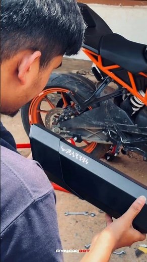 RC 390 Exhaust Install 🚀♨️ full Sound RPM 🥵🔥 #rc390 #ytshorts #shorts #viralshorts