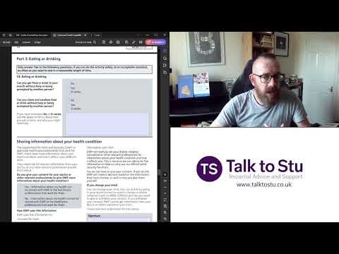 Work Capability Assessment WCA How to complete the form Pt 16 Eating and Drinking