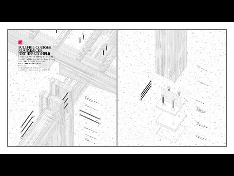 Architecture Axon Assembly Drawings in Rhino 8 and Architecture Presentation Layouts