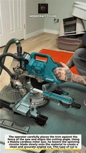 Precision Baseboard Cutting with Cordless Miter Saw #woodworking #tools #carpentry