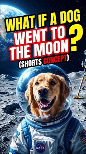 What If We Sent a Dog to the Moon? 🐶🌕#Shorts #WhatIf #Space #SpaceFacts#Astronomy #DogsInSpace #Moon