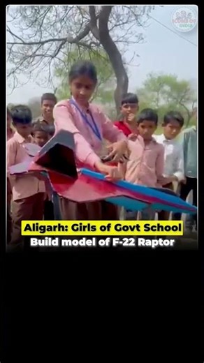 Aligarh Govt School Girls Build FLYING F-22 Raptor Jet! #innovation #stem