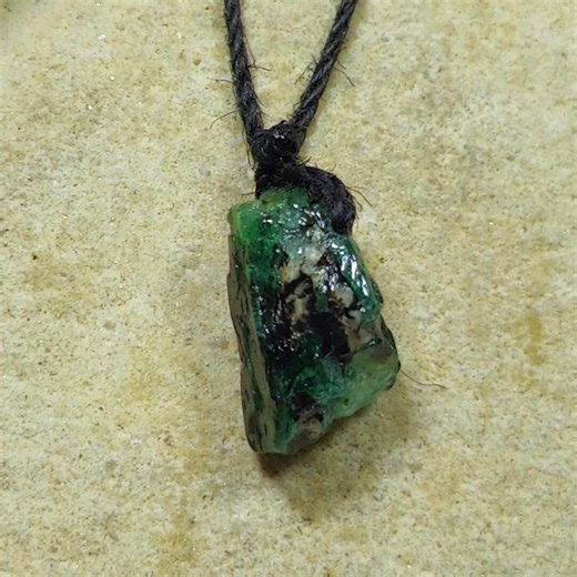 Tumble Emerald Jewelry, May Birthstone Necklace, Rough Gemstone Pendant for Men / Women, Green Crystal Necklace - Etsy