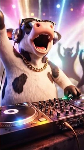 When you thought you’d seen everything… the DJ cow arrivies to start the party🐮🎶