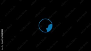 Animated Glowing Blue Loading Circle on Black Screen. Chroma Key Progress Indicator for Tech, Loading, and Presentation Concepts. Isolated 4K Loading or Buffering Animation on Black Background.