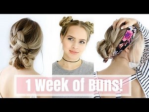 1 Week of Bun Hairstyles - Hair Tutorial!