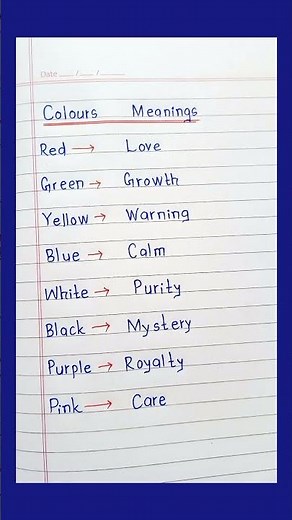 Colours and Its Meanings.