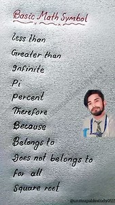 Math Basic Sign | Math Trick 🤯 | Unstoapable Study | #unstoapablestudy0111 | Unstoapablestudy0111