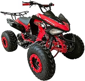 X-PRO Panther 200 ATV with LED Headlights Automatic Transmission with Reverse, Big 23"/22" Tires! (Red/Red)
