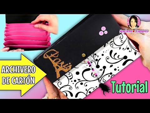 Archivero de Cartón, Carpeta Archivero, Tutorial por DIY con Marlene Campos