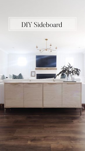 DIY Sideboard Plans Now Available 🎉🎉 I love this plan because it's so versatile. It's great for a living room, entryway, office, dining room, you name it! #diyfurniture #diystorage #DIYwoodworking #woodworkingplans_diy | Pine and Poplar