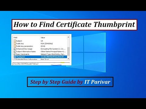 How to find certificate thumbprint || Certificate thumbprint