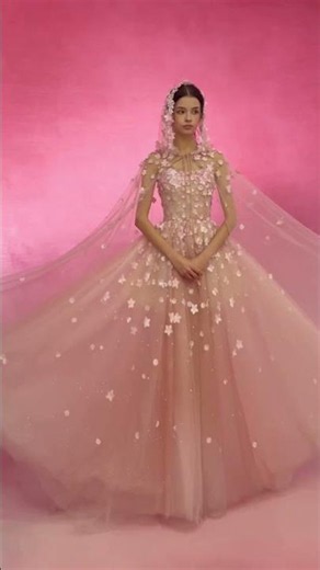 Handmade 3D Flower Pink Tulle Prom Dress Custom Size Bridal Gown Small & Bulk Orders Available