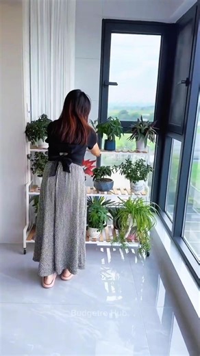 Move Plants Easily with This 4 Tier Plant Stand 🌿 #shorts #plantstand #homehack #balconydecor