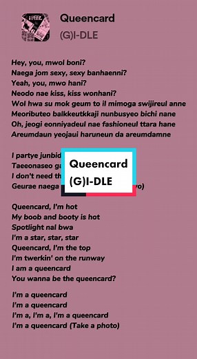 Queencard - (G)I-DLE Lyrics, English Translation, Music Video | Kpop Songs