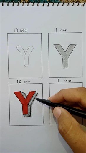 How to draw 3D letters "Y" #drawing #trending #shorts #youtubeshorts #viral #art