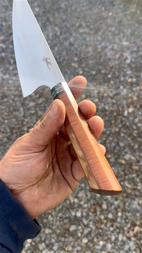 “Sold” 9” cpm magnacut chef! The handle is ringed gidgee carbon fiber maple and nickel silver. | GC Knives