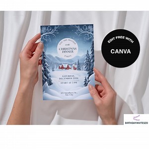 Christmas Dinner Holiday Evite Xmas Evite - Etsy UK