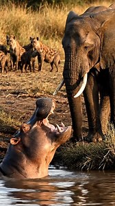 Big Hippo crying loudly to elephant #reels #animals | Amazing Wild Life