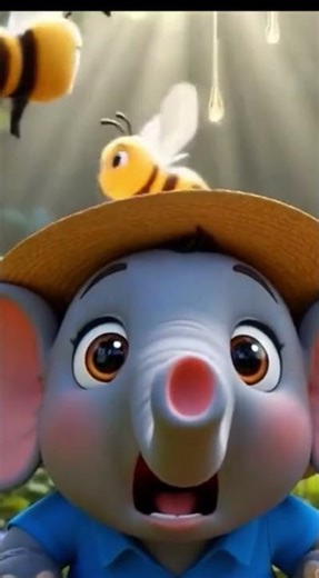 “Honey Bees vs Poopee 🍯🐝” #animation #shorts #cutestory #funny #elephantcartoon