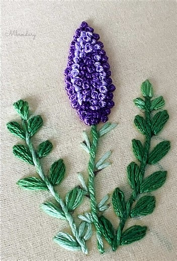 Beautiful Purple Flower Hand Embroidery Tutorial