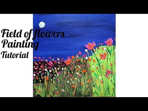 abstract flowers acrylic painting tutorial #abstractart #flowers #subscribe