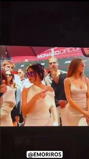 Martin Brundle trying to interview Kim Kardashian and her security team push Brundle away #f1shorts
