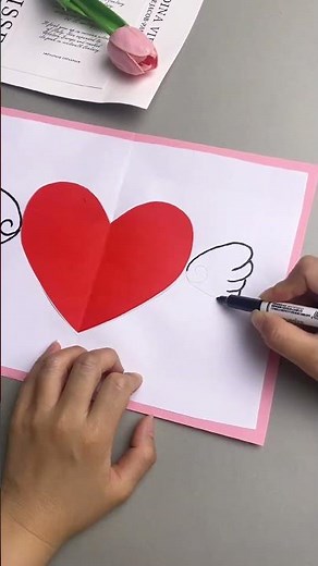 Simple Handwork | Teach You to Draw Love Cards in 20 Seconds | # Diy Tut