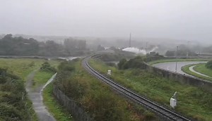 On a damp drizzly afternoon or steam special departs Wicklow with a full train for Greystones Video Sandra Kinsella | Railway Preservation Society of Ireland - Dublin Operations
