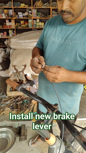 Install a new brake lever in ranger bicycle #cycling #cycle #trending #shorts