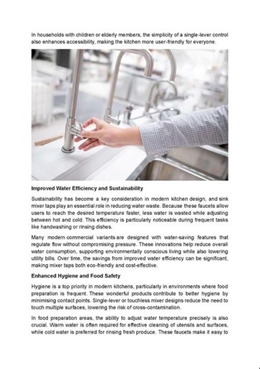 Why Sink Mixer Taps Are Essential in Modern Kitchens