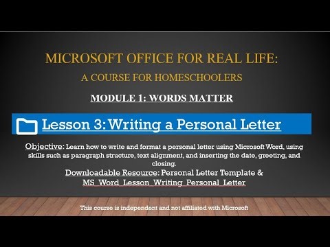 Writing a Personal Letter in Microsoft Word
