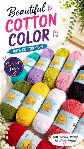 Ganga Summer Love Cotton Yarn for crochet 🧶 #cottonyarn #crochet #yarn #oolioocraft