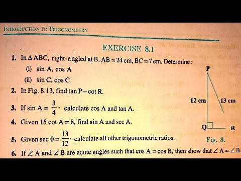 Class 10 Maths Chapter 8 Exercise 8.1 NCERT Solution | New NCERT Book | Introduction to Trigonometry