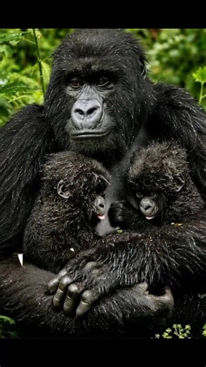 The mountain gorilla (Gorilla beringei beringei) lives in the misty mountain forests of Rwanda, Uganda, and the Democratic Republic of the Congo. Its distinctive traits are thick fur for cold climates, a muscular body, and strong social bonds. Uniquely, it shares about 98% of its DNA with humans, showing close evolutionary ties. #GorillaLovers #MountainGorilla #nature #WildlifeConservation | Diana Hartati