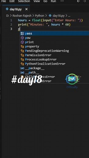 Python Day 18 | Convert Hours into Minutes & Seconds #coding #python #pythonchallenge #codinglife