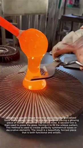 Turning Glass into Art: Pressing a Molten Disk #shorts