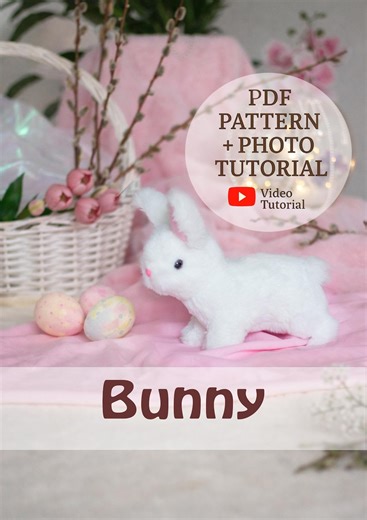 Plush Bunny Sewing Pattern, 17cm Easter Rabbit, PDF Pattern With Youtube Tutorial Beginner Friendly - Etsy