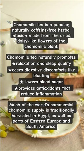 📌 Health benefits of chamomile tea #healthyfood #chamomiletea #shorts#shortsfeed#nutrition#usa