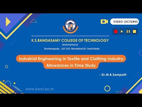 Industrial Engineering in Textile and Clothing Industry: Allowances in Time Study