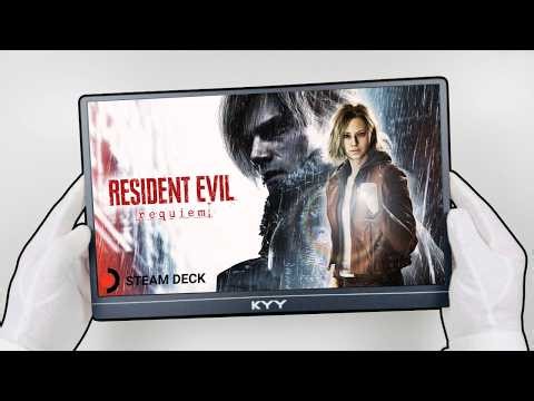 STEAM DECK PORTABLE MONITOR! Unboxing KYY Travel FHD Screen (Resident Evil Requiem Gameplay)