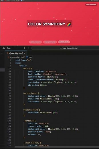 Dynamic Color Changing Background with CSS & JS 🎨