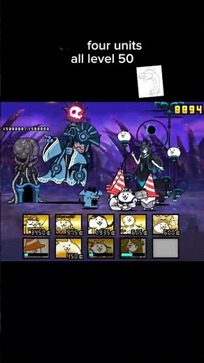 Aku realms moon with four units! #thebattlecats #games #gaming #battlecats