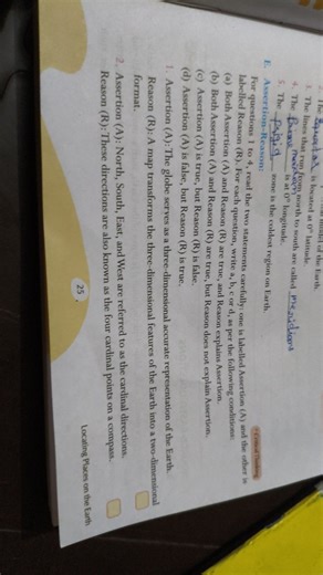 E. Assertion-Reason: For questions 1 to 4, read the two stateme... | Filo