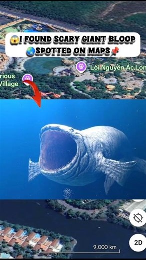 😱I Found creepy giant bloop in google maps🌏📌 #eartheffects89 #shorts #googleearth #bloop