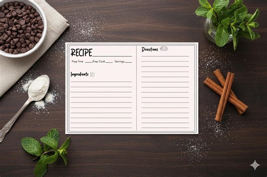 Editable Recipe Card Template: Minimalist Kitchen Design (4x6) (canva Editable) (instant Download) - Etsy