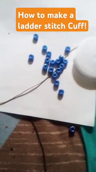 How to make a ladder stitch kandi cuff! (Full steps in Description)#kandi
