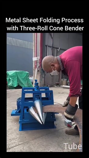 Engineering Tube | 🔩 Metal Sheet Folding Process with Three-Roll Cone Bender This video shows a metal sheet being folded using a machine made of three... | Instagram