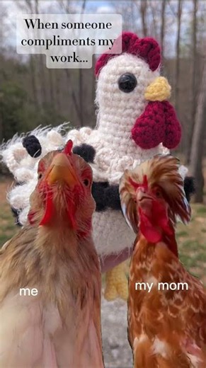 My biggest fan ❤️ #crochet #art #amigurumi #chicken #artist